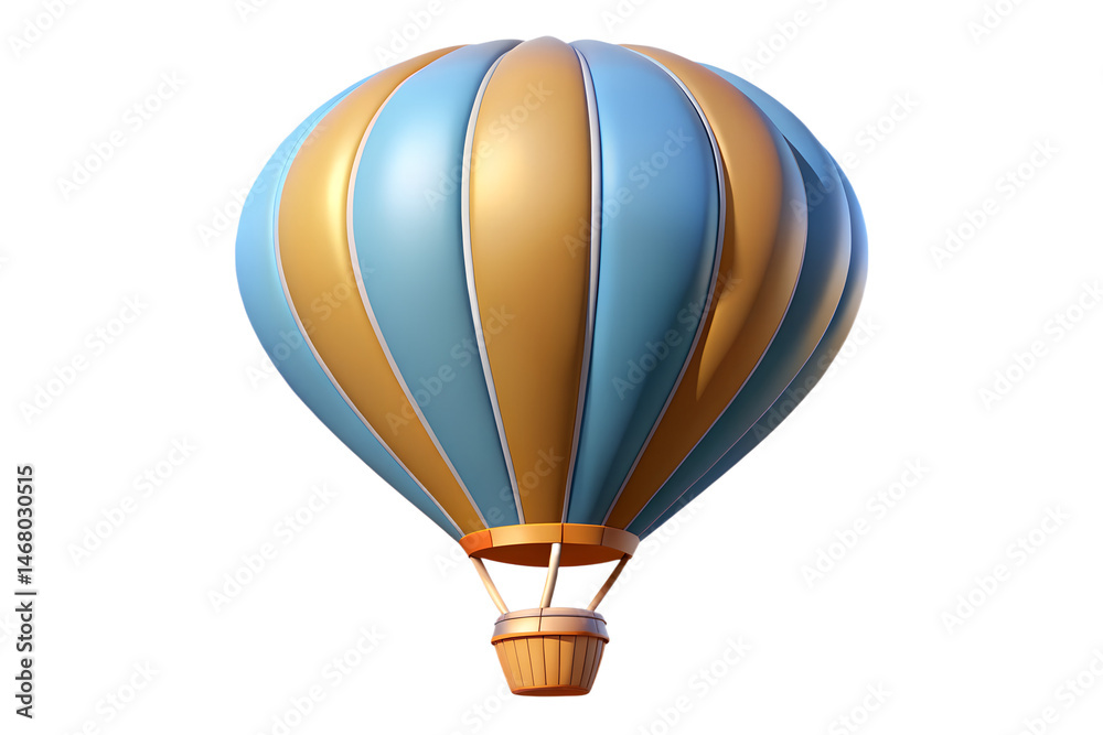 Obraz premium A colorful hot air balloon with a basket offers fun and freedom to fly up in the sky