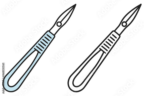 Two identical suture removal tools appear in a format, one with a light blue fill