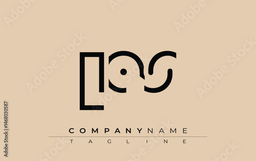 LAS abstract letter design. Modern Business Logo Design With Abstract Typography and Contemporary Style