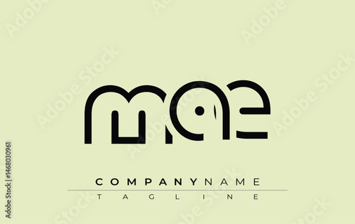MAE abstract letter design. Modern Business Logo Design With Abstract Typography and Contemporary Style