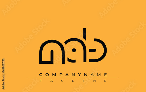 NAB abstract letter design. Modern Business Logo Design With Abstract Typography and Contemporary Style