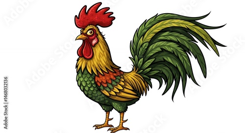 Wallpaper Mural Rooster illustration graphic design Torontodigital.ca