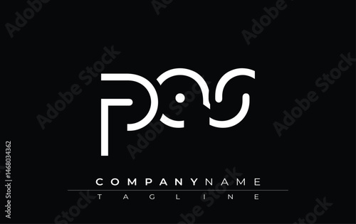 PAS abstract letter design. Modern Business Logo Design With Abstract Typography and Contemporary Style