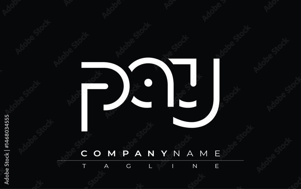 PAY abstract letter design. Modern Business Logo Design With Abstract Typography and Contemporary Style PAY abstract letter design. Modern Business Logo Design With Abstract Typography and Contemporary Style