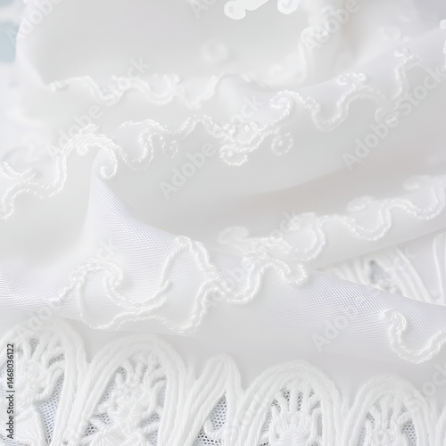 White guipure, fabric embroidery, texture