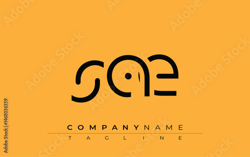 SAE abstract letter design. Modern Business Logo Design With Abstract Typography and Contemporary Style