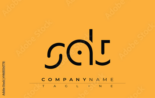 SAT abstract letter design. Modern Business Logo Design With Abstract Typography and Contemporary Style