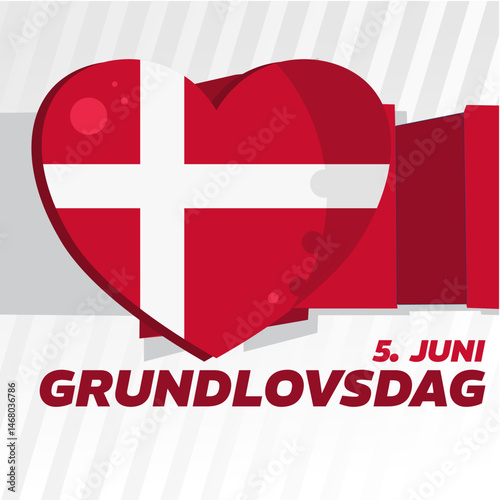 Grundlovsdag, June 5, Denmark Constitution Day – vector illustration