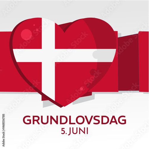 Grundlovsdag, June 5, Denmark Constitution Day – vector illustration