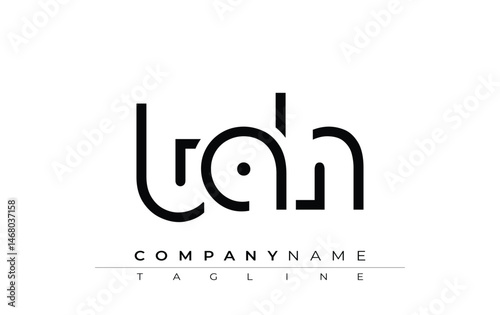 TAH abstract letter design. Modern Business Logo Design With Abstract Typography and Contemporary Style