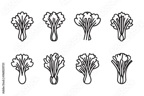 Celery Stalk Minimalist Line Art