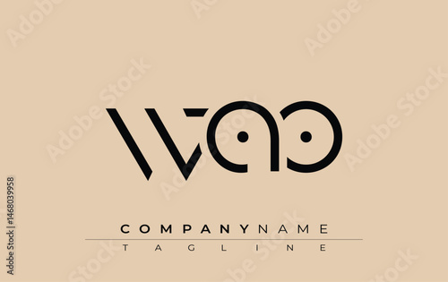 WAO abstract letter design. Modern Business Logo Design With Abstract Typography and Contemporary Style