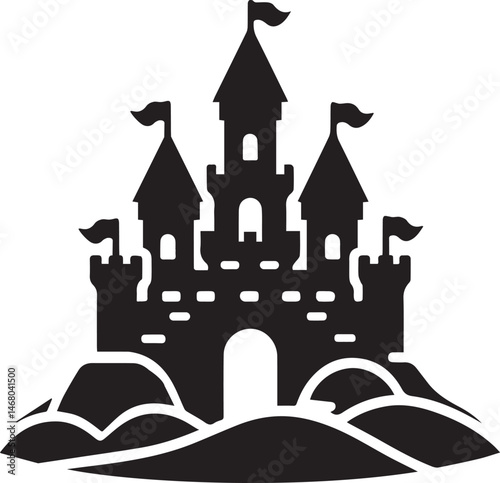 Sandcastle silhouette icon vector art illustration