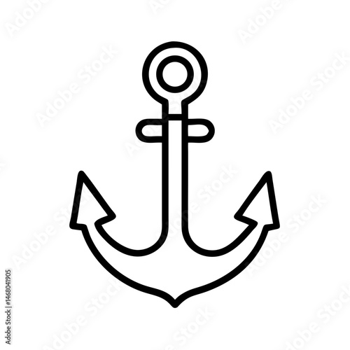 Simple line anchor illustration on white background  