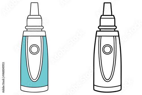 One vaporizer is blue and white while the other is black and white
