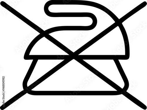 Do not iron icon in black outline. Clothing care symbol, laundry instruction