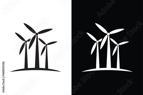 Wind Farm icon vector on White Background ,Vector Art Illustration on white background.