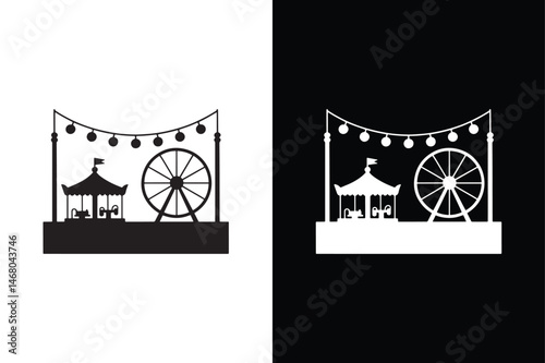 Fairgrounds icon vector on White Background ,Vector Art Illustration on white background.