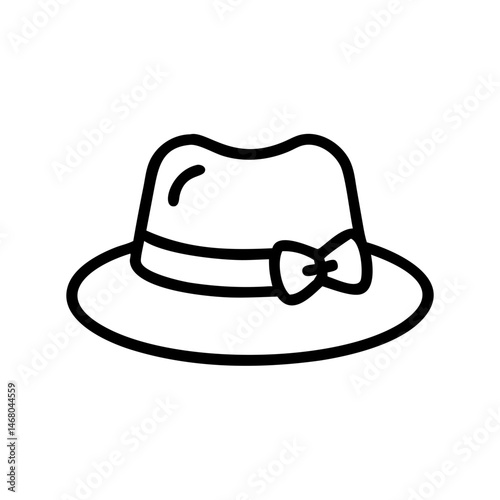 Stylish hat illustration with a bow  