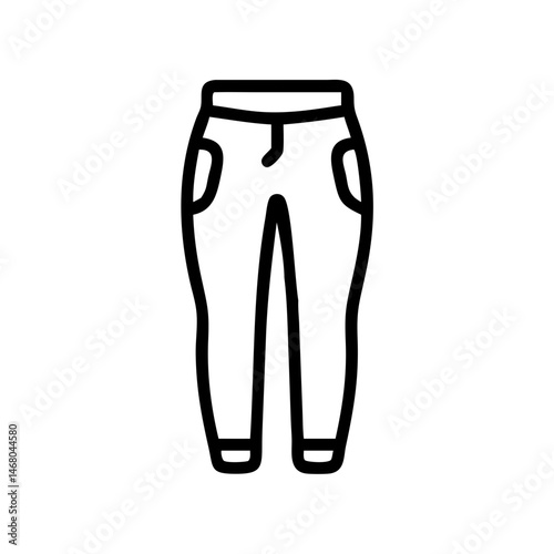 Black Line Art of Leggings on a White Background  