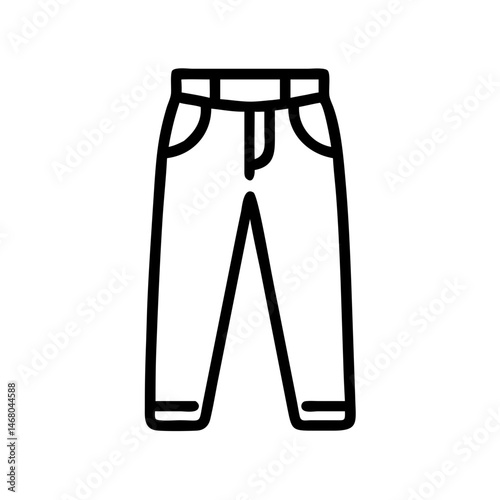 Simple Line Drawing of Jeans for Fashion Illustration  