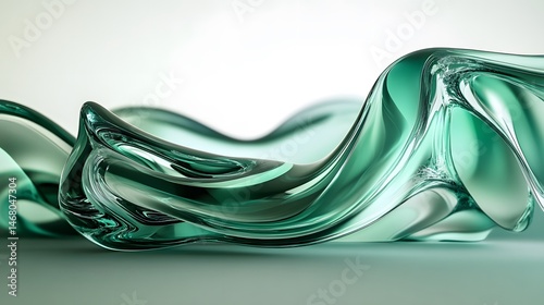 Glass Sculpture: An abstract, close-up of a flowing glass sculpture, embodying fluidity and transparency in a modern art form.