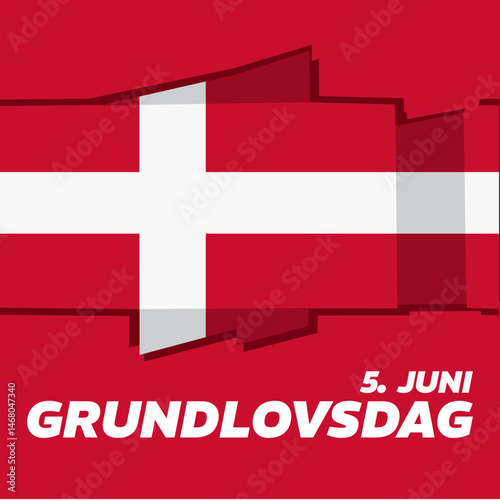 Grundlovsdag, June 5, Denmark Constitution Day – vector illustration