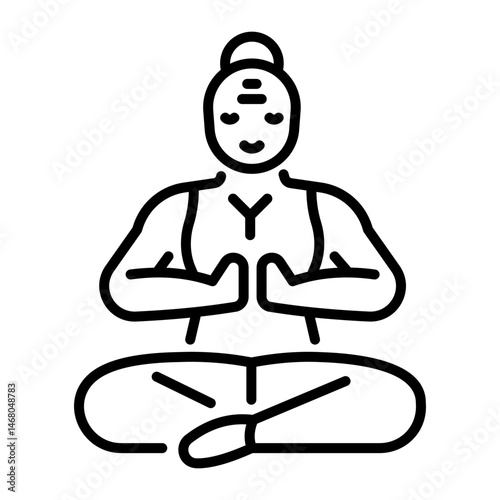 An outline style icon of monk 