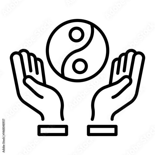A line style icon of yin yang 
