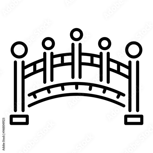 A linear style icon of bridge 
