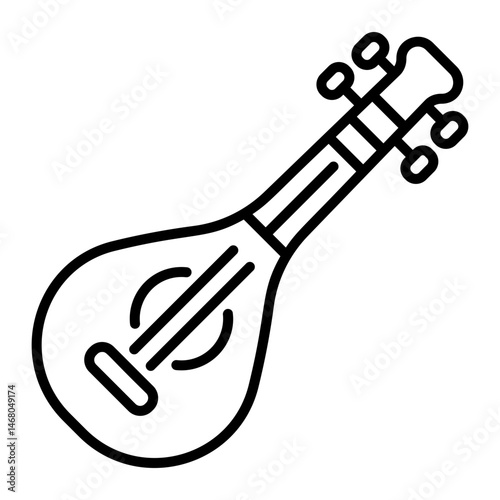 A line style icon of biwa 