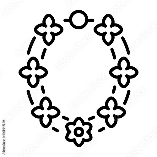 A line style icon of flower garland 