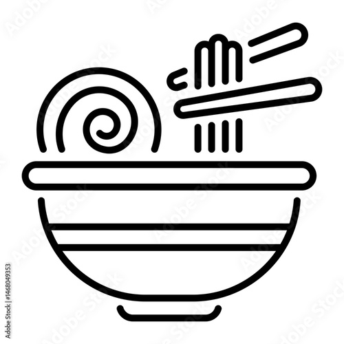 A line style icon of noodles 