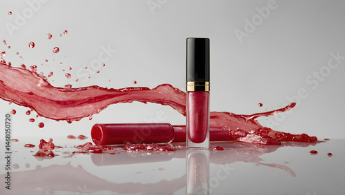 nail polish, lipstick, red