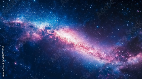 Fototapeta Naklejka Na Ścianę i Meble -  Cosmic Symphony: An ethereal expanse of the milky way, galaxy dreamscape, cosmic nebula, space exploration, and stargazing