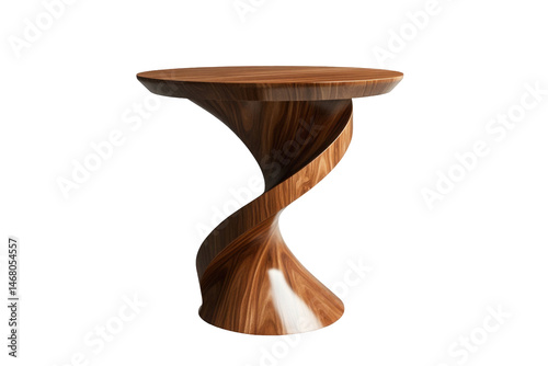 Artistic Accent Table With Polished Wood  isolated on a transparent background