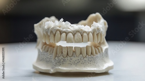Dental Model: A Close-Up View of Artificial Teeth