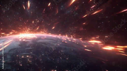 POV of spacecraft blazing through Earth’s re-entry