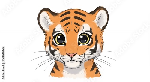 Cute tiger cub illustration