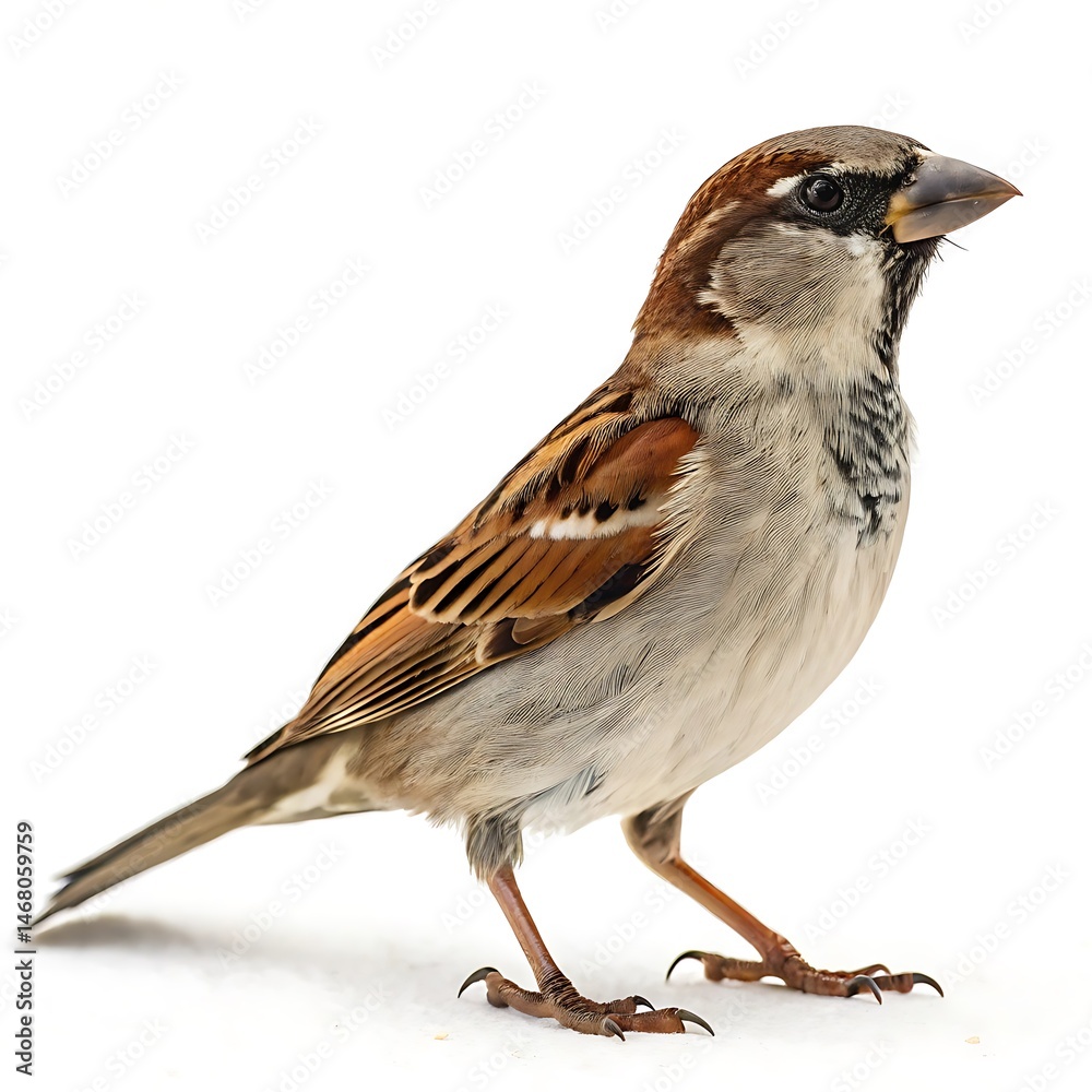 Sparrow full body on white background Sparrow full body on white background