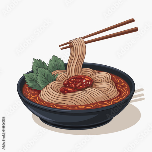 Spicy Biang Biang Noodles with Chili Oil and Herbs