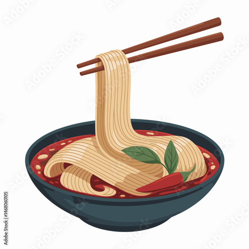 Spicy Biang Biang Noodles with Chili Oil and Herbs