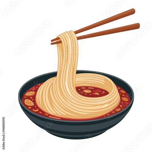 Spicy Biang Biang Noodles with Chili Oil and Herbs