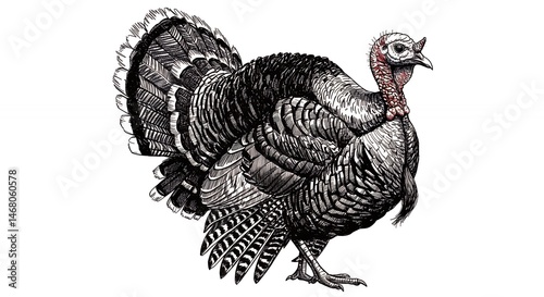 Detailed illustration of a turkey