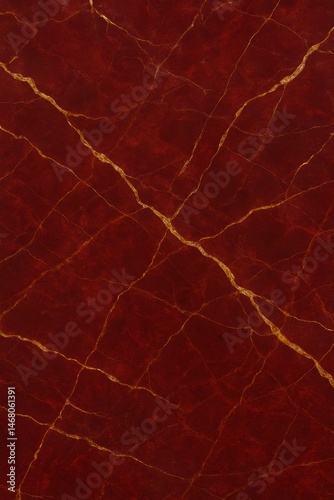 Elegant Dark Red Marble Surface with Fine Golden Veining Texture