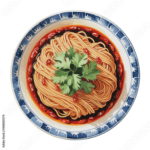 Traditional Biang Biang Noodles with Chili Oil & Cilantro