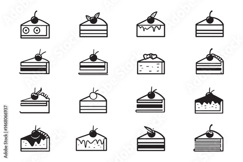 Minimal Cheesecake Icon Drawing