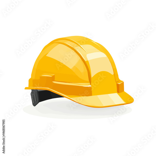 Flat vector Safety Helmet, minimalist design, isolated on a white background.