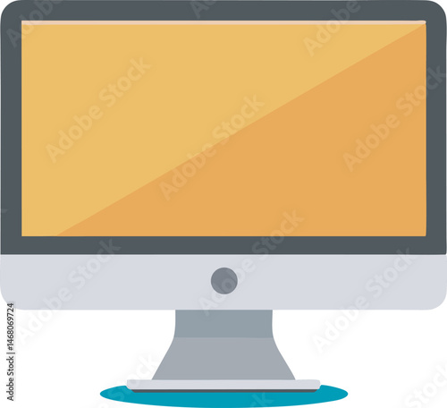 Layout of a computer monitor with the screen off. Realistic template. Isolated on white eps