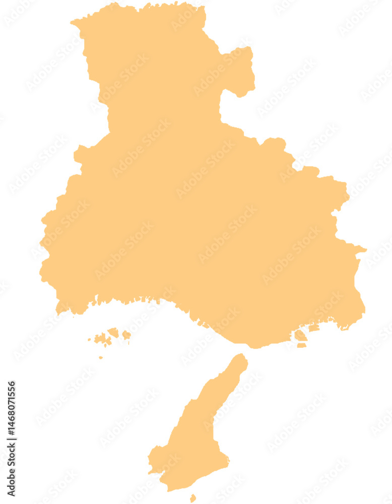 Fototapeta premium 兵庫県 地図 オレンジ イラスト